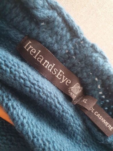 IrelandsEye teal wool cable knit cardigan size xl