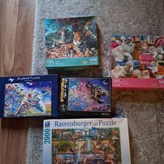 5 Jigsaw Puzzle Bundle  Ravensburger 2000 Piece Sealed 4 Animal Puzzles