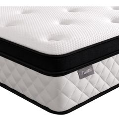 22CM Gel Memory Foam Pocket Sprung Mattresses with Breathable Soft Fabric for Cool Sleep, Mattresses Double for Pressure Relief, Medium Firm Mattress in a Box 135x190x22cm