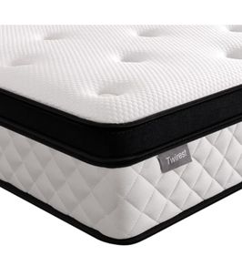 22CM Gel Memory Foam Pocket Sprung Mattresses with Breathable Soft Fabric for Cool Sleep, Mattresses Double for Pressure Relief, Medium Firm Mattress in a Box 135x190x22cm