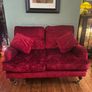 Boutique Red Velvet Sofa and Armchair Image 4