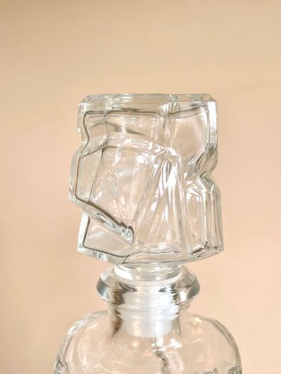 Vintage French Glass Decanter / Carafe, Mid Century, Whitefriars Style