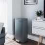 Trash can 30 L smoke grey trash can for the kitchen, 30 L waste bin with pedal, pedal bin with plastic inner bucket, hinged lid, softclose, odour-proof and hygienic, smoke grey Image 2