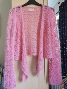 NEW - Avoca mohair & wool pink cardigan UK 10