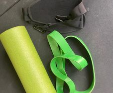 Ab straps (x2) resistance band and foam roller