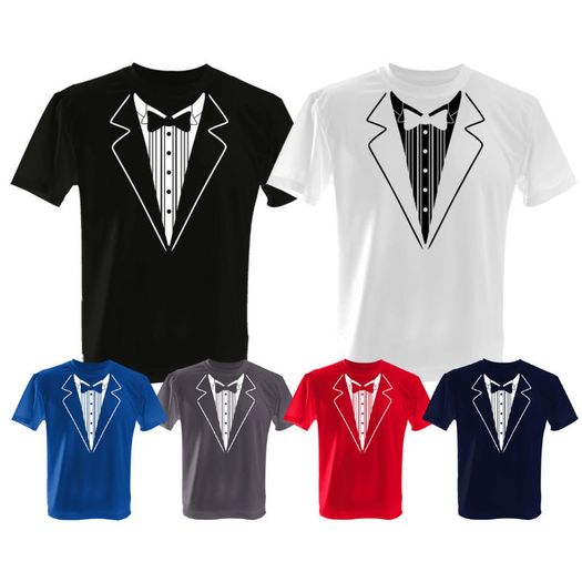 Tuxedo Suit Bow Tie Fancy Dress Stag Party Night T Shirt Tee Top Shirt Great Gift Present