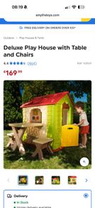 Kids Deluxe Play House with Table and Chairs like new would make a great Christmas or Birthday  present cost 169 in Smyths bought recently