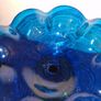 Unique hand blown cobalt blue candy dish with wood base Image 5