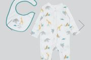 babys gift set sleep suit hat and bib