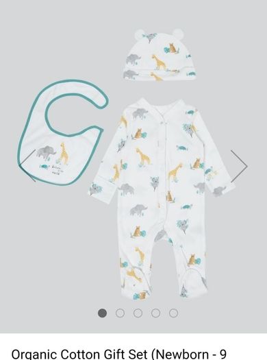 babys gift set sleep suit hat and bib