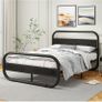 King Size Bed Frame with Headboard,150x200 Oval-Shaped Image 4