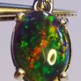 Ethiopian Black Opal 1.19 ct, S925 Silver Pendant rhodium plated Image 2