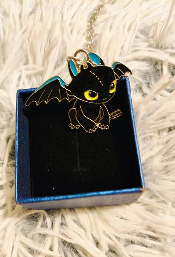 Flying Dragon Necklace Toothless Inspired How to Train Your Dragon Jewelry