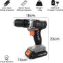 13Pc Cordless Drill Driver 20V-Max Li-Ion Battery 1 Hour Fast charge, Electric Screwdriver, Accessory Kit, LED Work Light & Charger Included (FREE POSTAGE) Image 5
