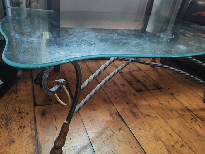leather Armchair and glass coffee table-must take both