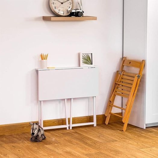 Folding Desk - Computer, Laptop Space Saving Wooden Desk in Lilac