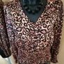 Women's Gallery Leopard Print Top NWT Size 14 Image 2