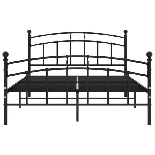 Bed Frame Black Metal 200x200 cm