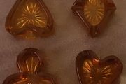 Amber glass cars suits ashtrays