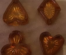 Amber glass cars suits ashtrays