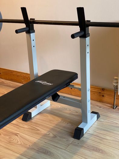 Complete Home Gym Weight Set, 100kg Plates + 20kg Olympic Barbell + Adjustable Bench