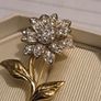 1980's Gold Plated Flower Brooch Image 5