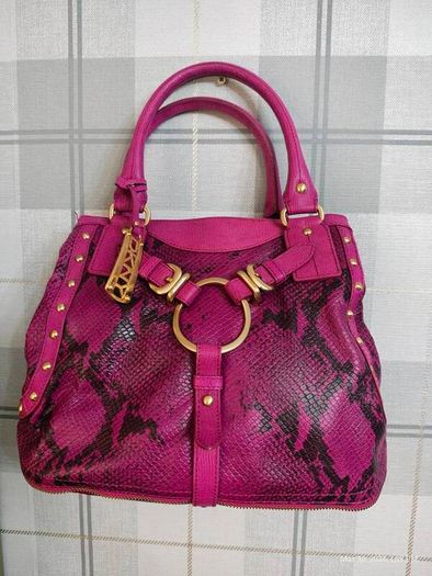 Rare vintage dkny Purple Snake Print Bag Y2K McBling Satchel