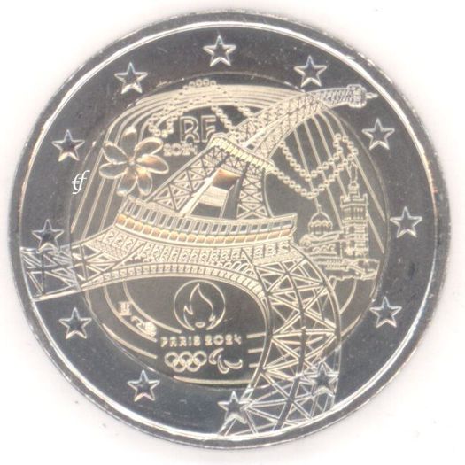 France 2 Euro Commemorative Coin 2024 Eiffel Tower