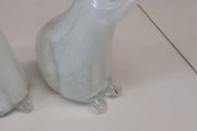 Polar bears glass ornaments