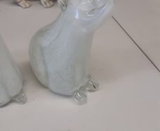 Polar bears glass ornaments