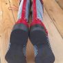 BRAND NEW Red and White Tall Knee Boots, Size 40 Image 5