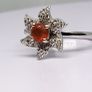 Sterling silver (Sz: S) Salamanca Fire Opal & White Zircon Ring in Rhodium Overlay Sterling Silver 1.84 ct Image 3