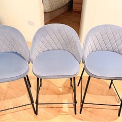 3 Grey Bar Stools Excellent Condition