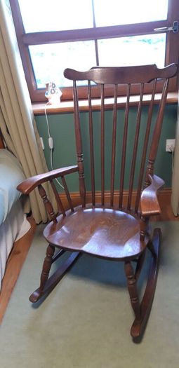 Dutch Oak Rocking Chair with Cushions