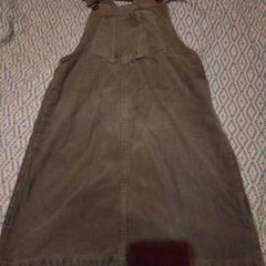 M&S green corduroy pinafore, 9-10 yrs