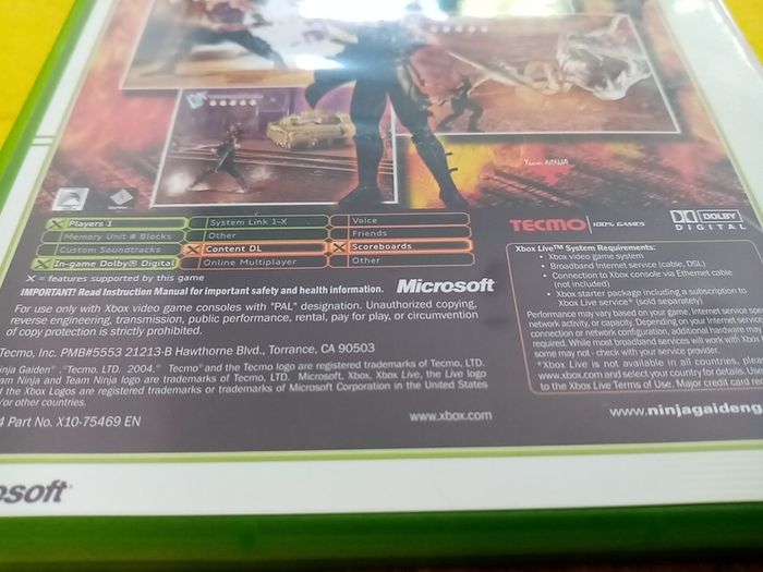 Ninja Gaiden - Xbox Original & Xbox 360 Games - Original