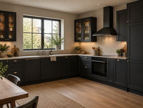 IKEA Lerhyttan black stained shaker kitchen 30% off Ike price