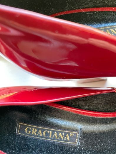 New Graciana ladies dark red leather court shoes
