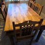 Oak table and 6 chairs Image 10