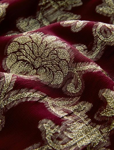 Christmas burgundy viscose Skirt