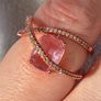Rose gold pink stone diamond ring Image 3