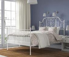 IKEA Leirvik iron double bed frame (white)