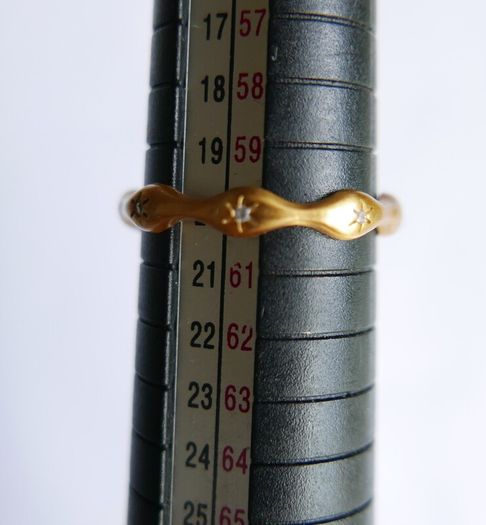Vintage Sterling Silver 925 - 18KT Gold Plated Laura CZ Ring 2,67g size S