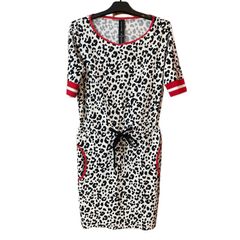 Jane Lushka Animal Print Midi Dress Size UK12 Drawstring Waist