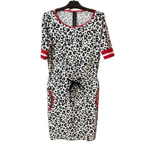 Jane Lushka Animal Print Midi Dress Size UK12 Drawstring Waist