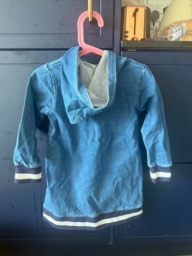 Denim hoodie dress for girls