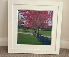 John Morris Cherry Blossom St Stephen's Green painting