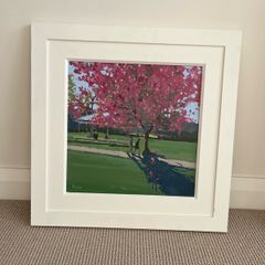 John Morris Cherry Blossom St Stephen's Green painting