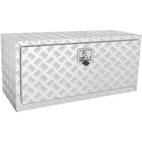 Underbody Truck Box, 914 x 430 x 460 mm Pickup Storage Box, Heavy Duty Aluminum Diamond Plate Tool Box with Lock and Keys