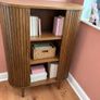 Cabinet 90 cm 3 shelves 2 tambour doors dark oak Image 4